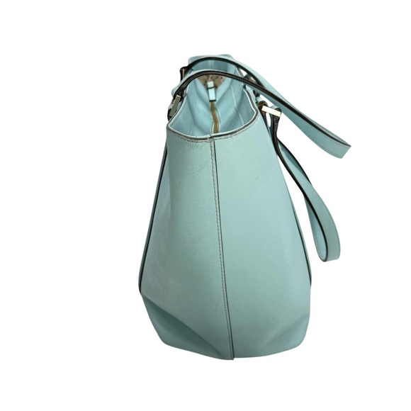 Kate Spade Newbury Lane Dally Tote Blue Hydrangea Saffiano Cow Leather Work Bag - Picture 13 of 16